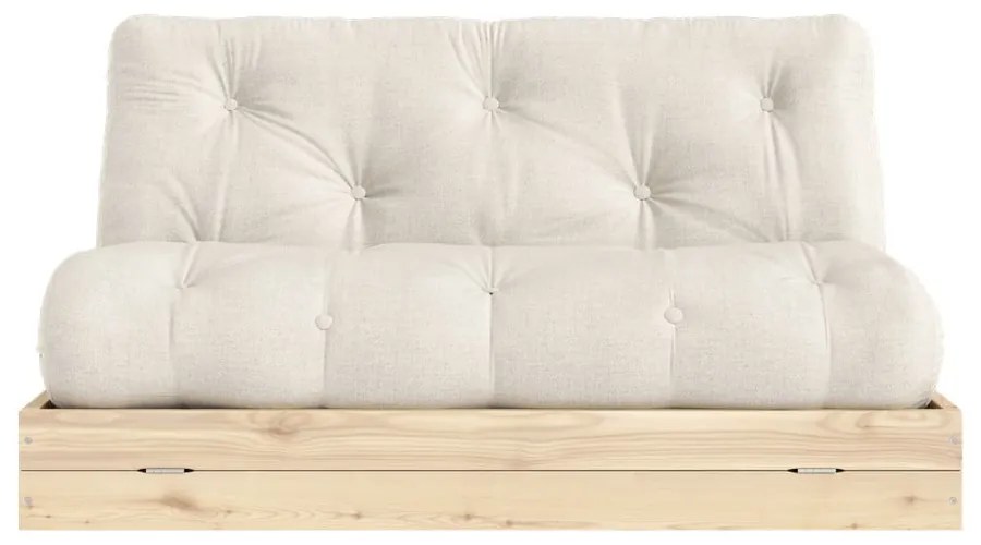 Divano beige allungabile con rivestimento in lino 145 cm Flip – Karup Design