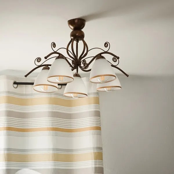 Brilagi - Lampadario a plafone LED ANTICO 5xE27/60W/230V patina di bronzo