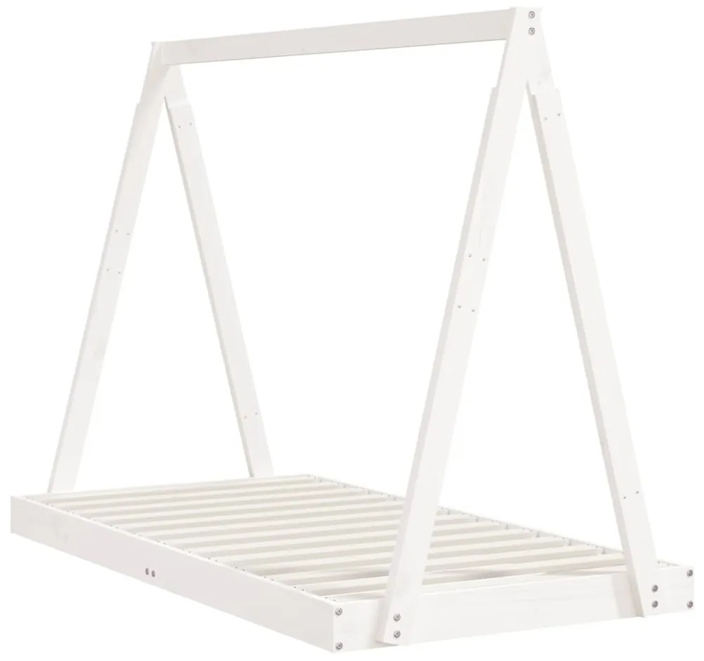 Giroletto per bambini bianco 80x160cm in legno massello di pino