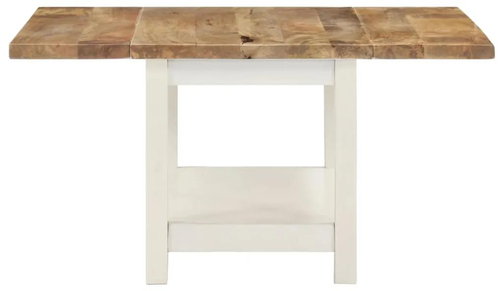 Tavolino estensibile bianco 90x(45-90)x45 cm in legno di mango