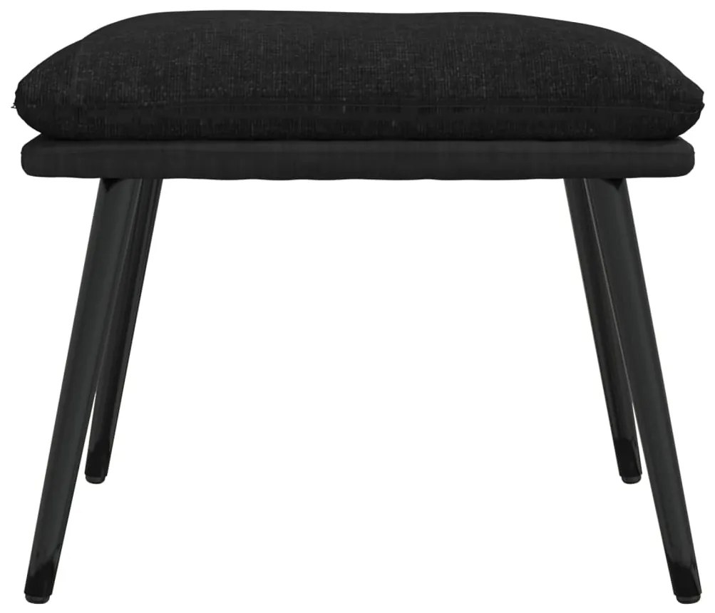 Poggiapiedi nero 45x29,5x35 cm in tessuto e similpelle