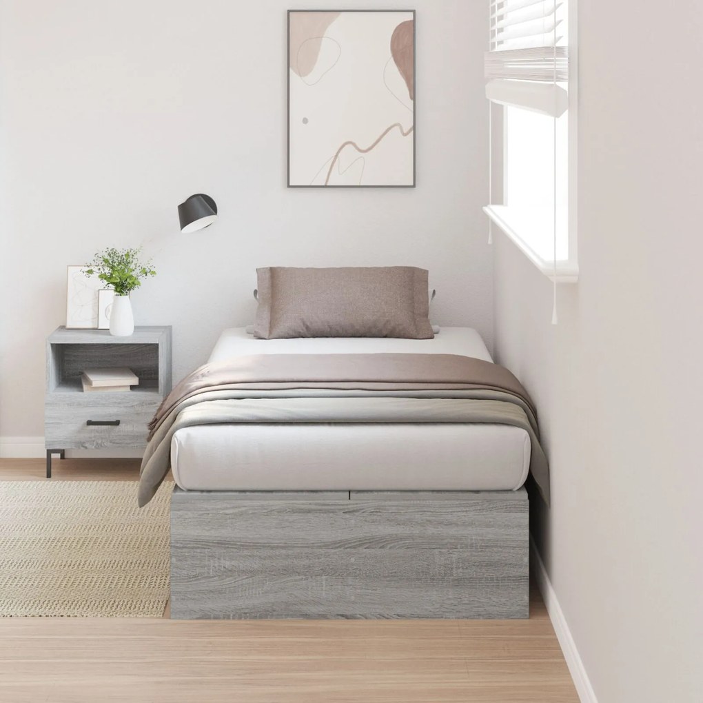 Letto contenitore grigio sonoma 80x200 cm