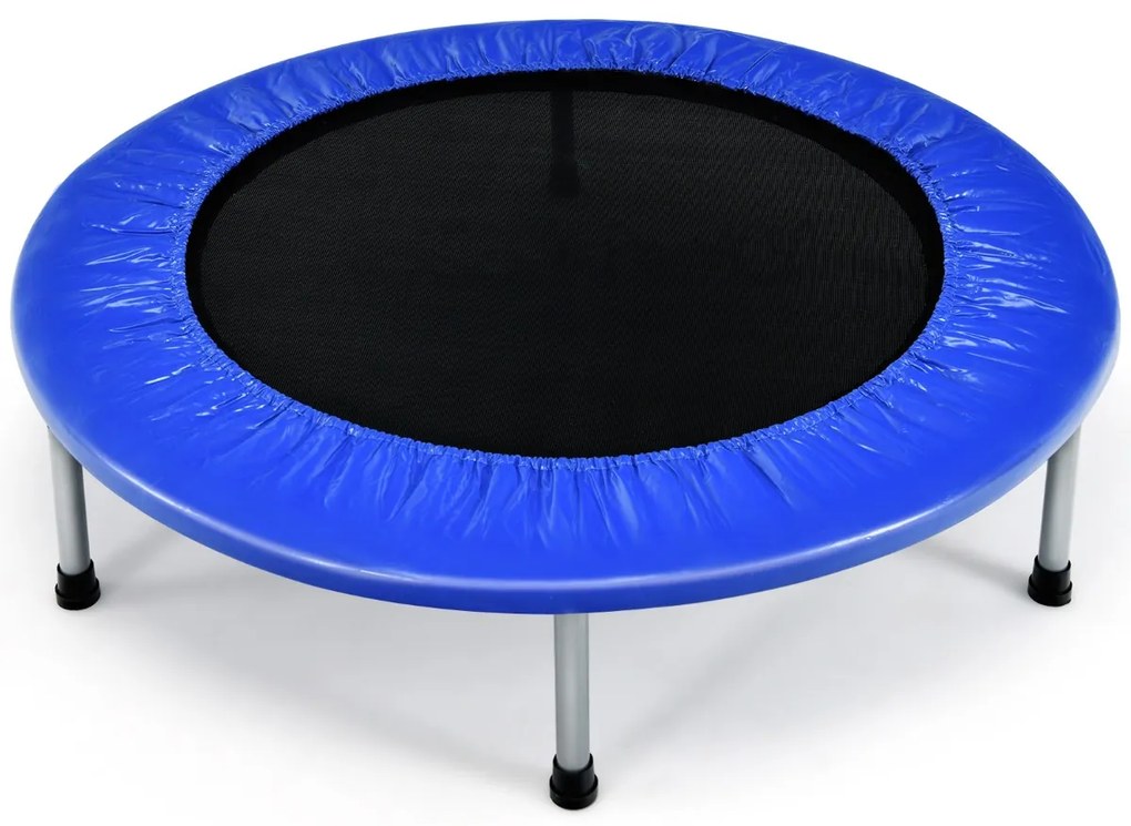 Costway Trampolino pieghevole per bambini con carico massimo 150kg, Mini trampolino portatile per interno ed esterno Blu