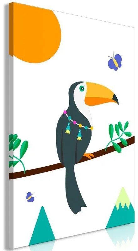 Quadro Toucan And Butterflies (1 Part) Vertical