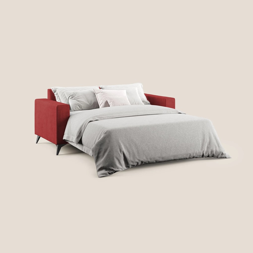 Pegaso divano letto con poggiatesta reclinabili e rivestimento T02 rosso