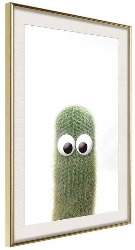 Poster  Funny Cactus IV  Cornice Quadri Cornice d'oro con passe-partout, Larghezza x Altezza Home decor 30x45