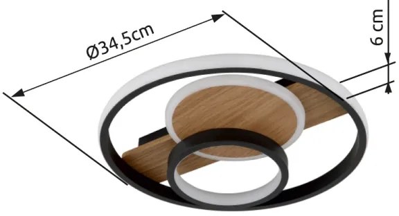 Globo 67322-24 - Plafoniera LED PIKARA LED/24W/230V