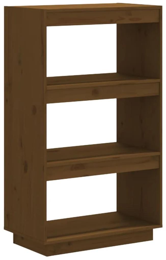 Libreria/divisorio miele 60x35x103 cm in legno massello di pino