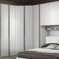 Cabina armadio angolare 2 ante bianco frassinato Ettore 112x112x236