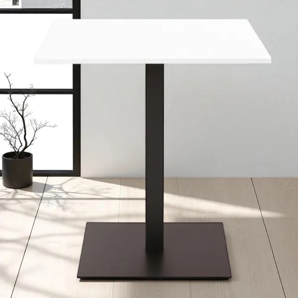 Tavolo bar ristorante pub quadrato 60x60 cm con piano laminato Bianco frassino H 107