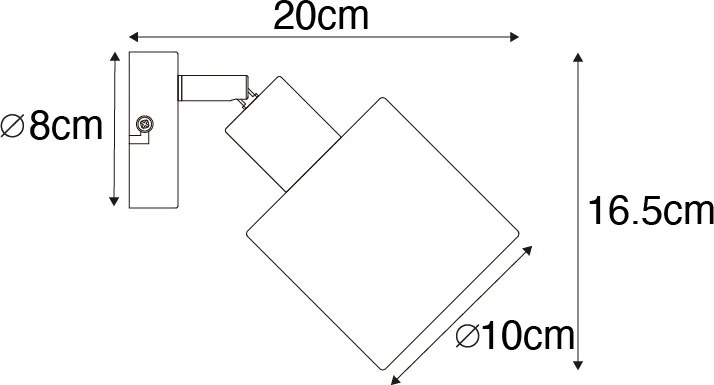 Plafoniera nera orientabile - Hetta