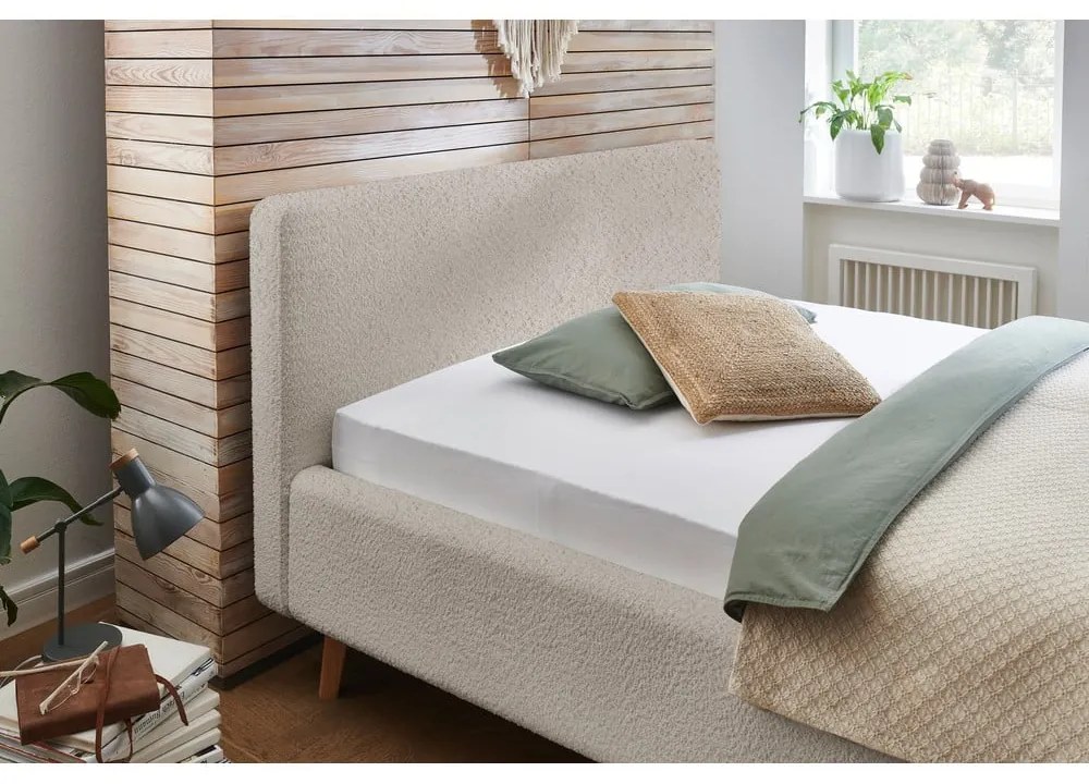Letto matrimoniale imbottito beige rete non inclusa 180x200 cm Mattis – Meise Möbel
