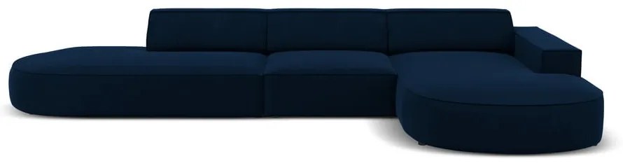 Divano angolare in velluto blu (angolo destro) Jodie - Micadoni Home