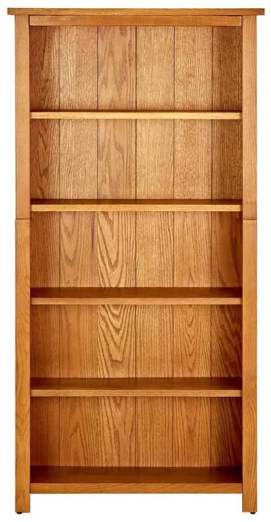 Libreria a 5 ripiani 70x22x140 cm in legno massello di rovere