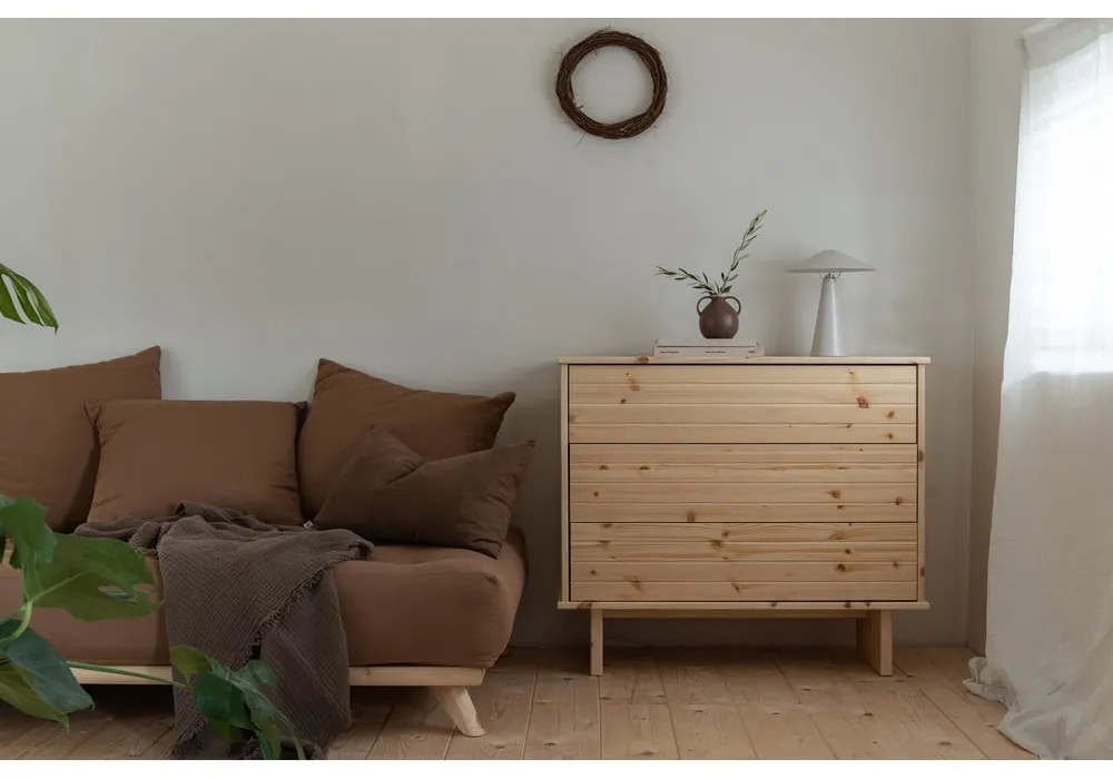 Cassettiera in legno di pino naturale Kommo - Karup Design
