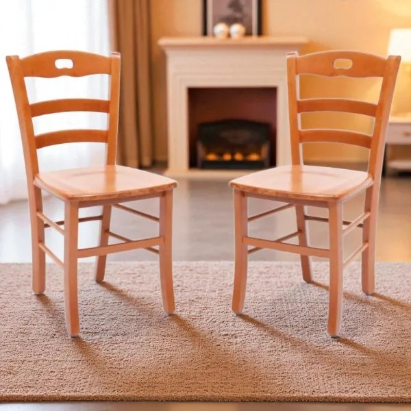 Sedia da cucina con seduta legno LOIRE Ciliegio SET 2 PZ