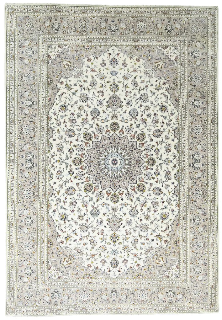 Kashan Tappeto persiano 350 x 240 Beige (Iran) Annodato A Mano
