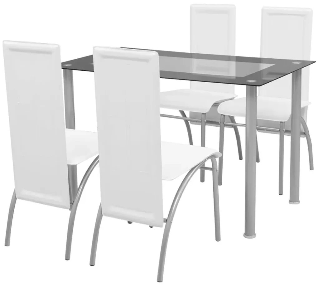 5 Pz Set Tavolo e Sedie Sala da Pranzo Bianco