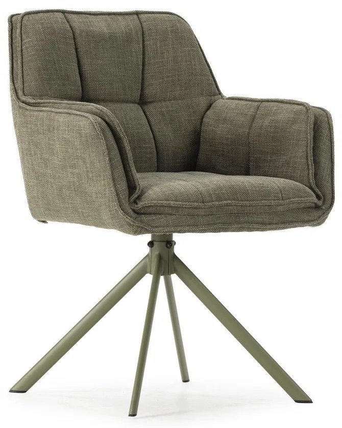 Set di sedie da pranzo verde in imbottito 2 pz Keiko – Marckeric