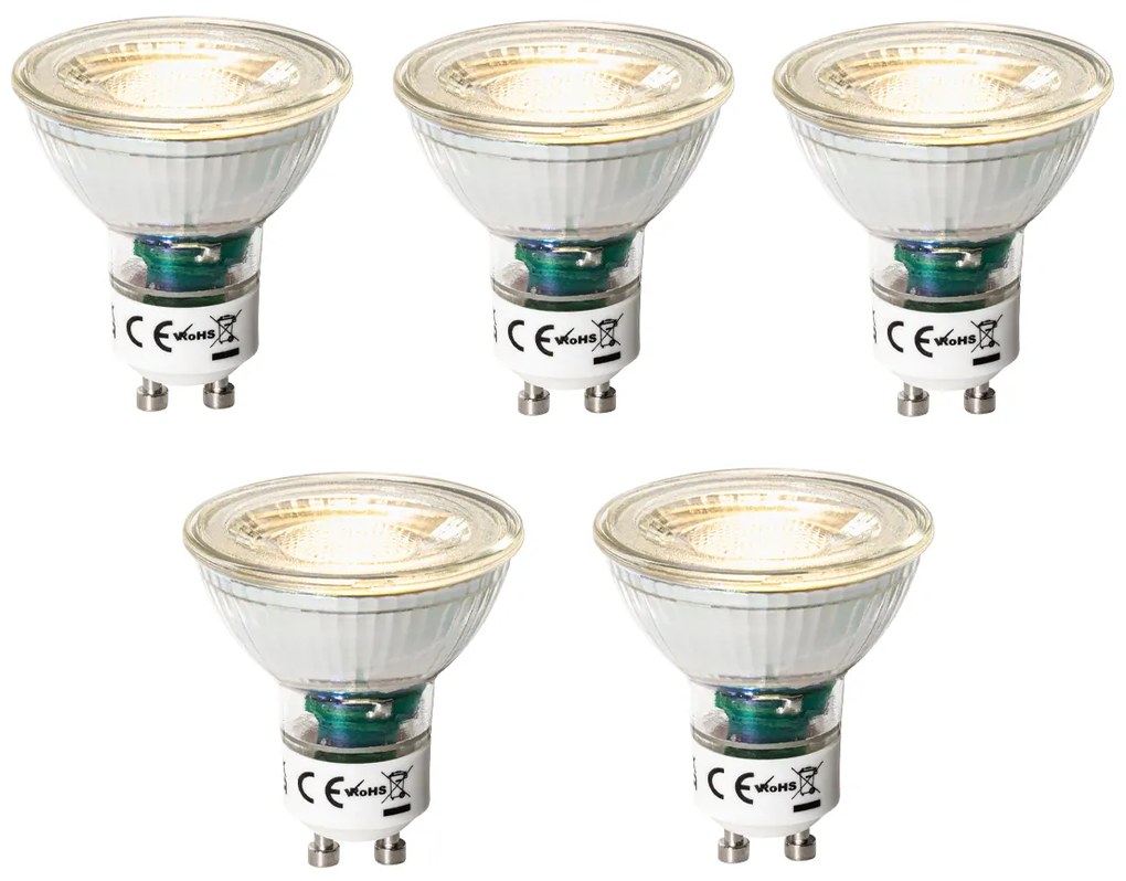 Set di 5 lampadine LED GU10 dimmerabili a 3 livelli 7W 600 lm 2700K