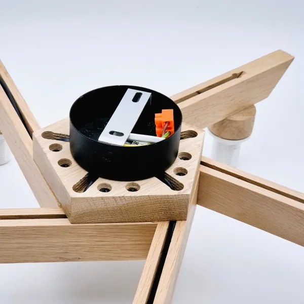 Plafoniera ANTONIO 5xE14/40W/230V rovere