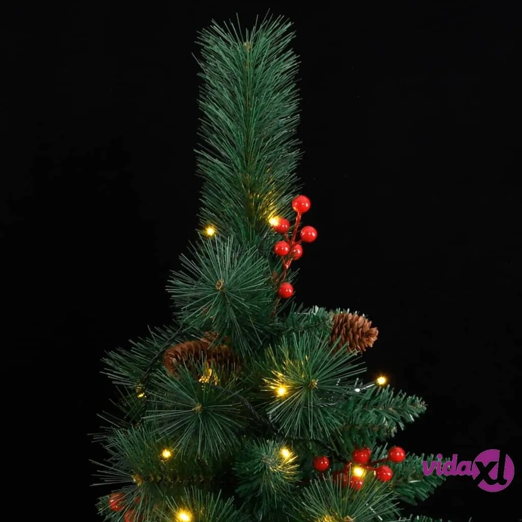 vidaXL Albero di Natale Artificiale Incernierato con 300 LED 180 cm