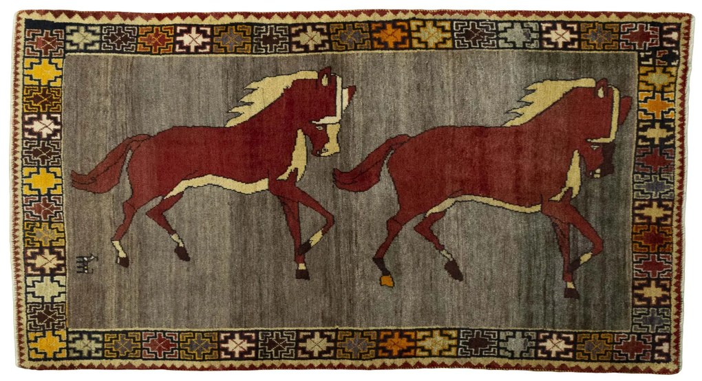 Gabbeh Tappeto persiano 100 x 190 Nero (Iran) Annodato A Mano