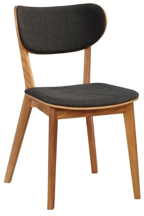 Sedia da pranzo in rovere marrone con seduta grigio scuro Cato - Rowico