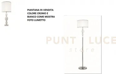 Piantana tebe bianco  e cromo 1 luce attacco e27 d.40cm