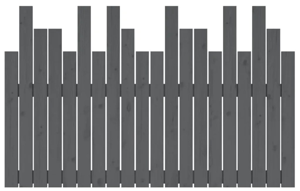 Testiera da parete grigia 127,5x3x80 cm legno massello di pino