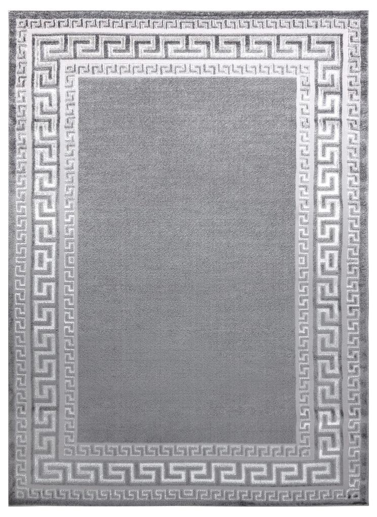 Tappeto MEFE moderno  2813 Telaio, chiave greca - Structural due livelli di pile grigio