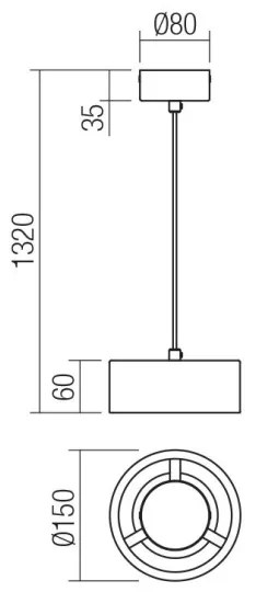 Redo 01-3101 - Lampadario LED a sospensione con filo PUNKT LED/6W/230V diametro 15 cm nero