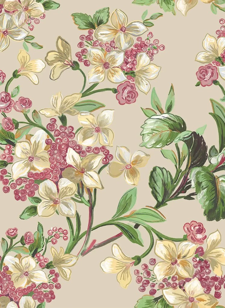 Coordonne Carta da parati Flowery - Beige