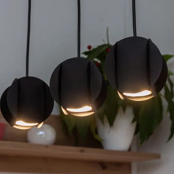 Lampadario sospeso su cavo GAMBIT 4x GU10/10W/230V, nero