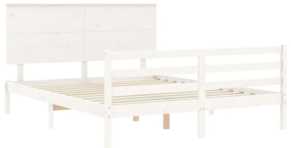 Giroletto con testiera bianco king size in legno massello