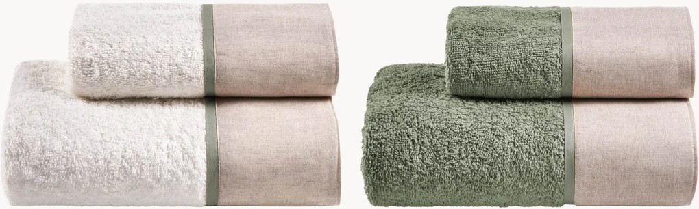Set di 4 asciugamani in cotone Code Washed