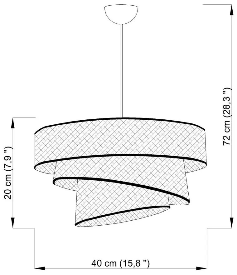 Lampadario bianco/dorato con paralume in tessuto ø 40 cm Couper – Opviq lights