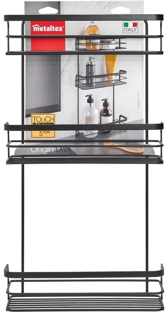 Scaffale da bagno nero a tre livelli Origin - Metaltex