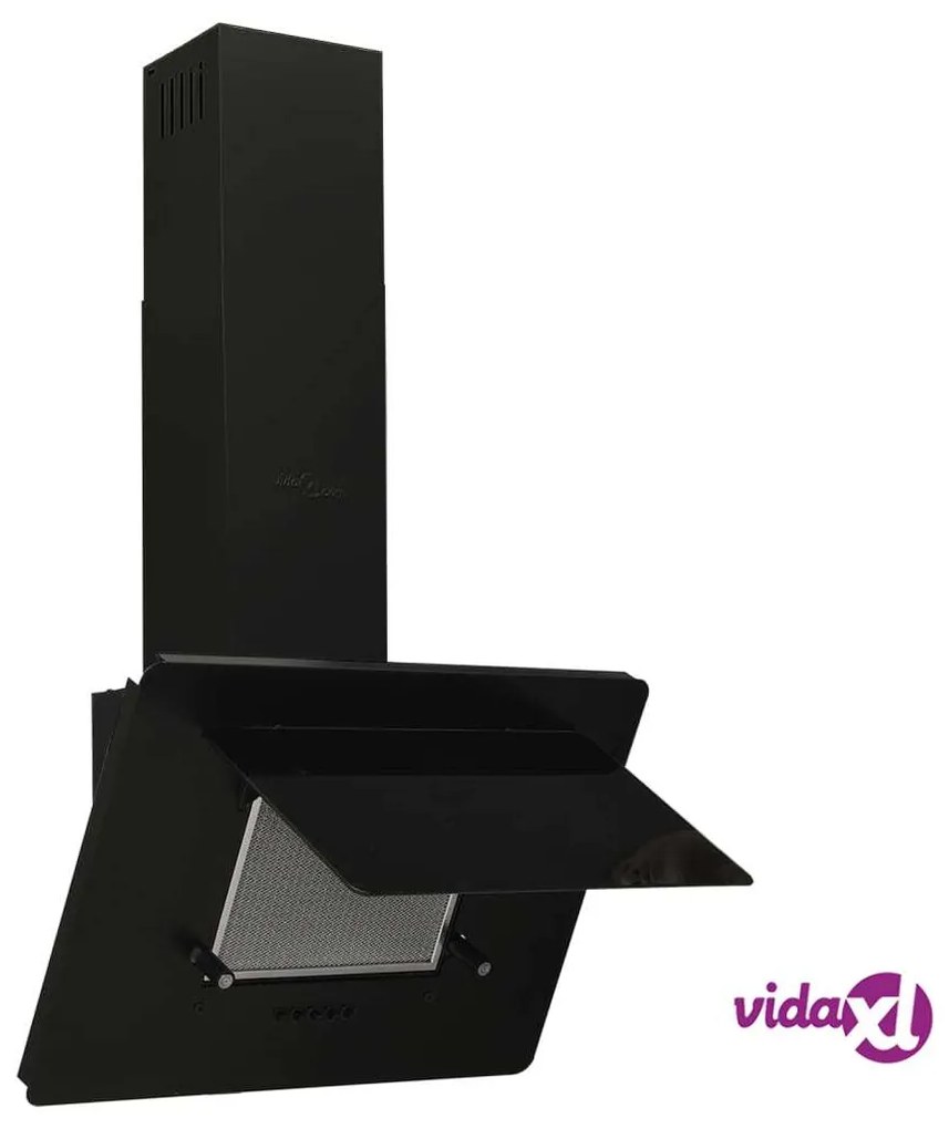 vidaXL Cappa a Parete 60 cm in Acciaio Inox e Vetro Temperato Nero