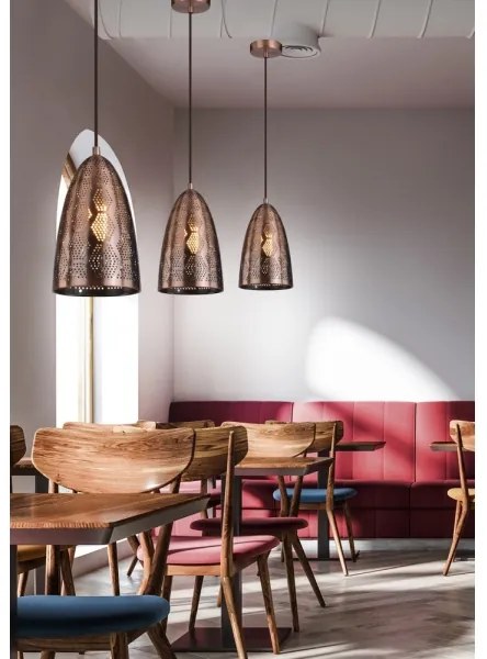 Lampadario a sospensione con filo SFINKS 1xE27/60W/230V rame