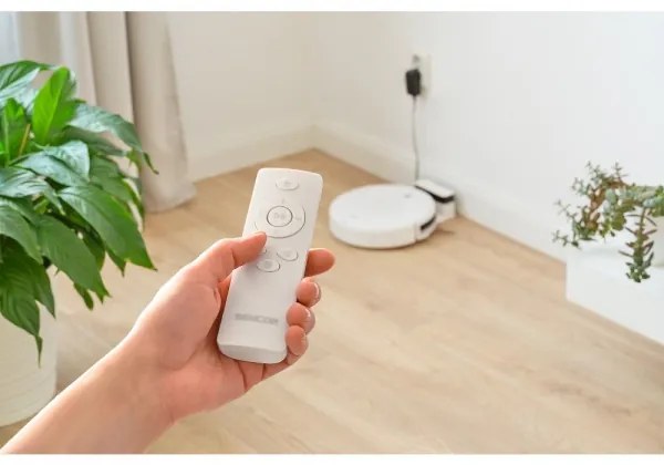 Sencor - Robot aspirapolvere 2in1 18W/1500 mAh bianco con telecomando
