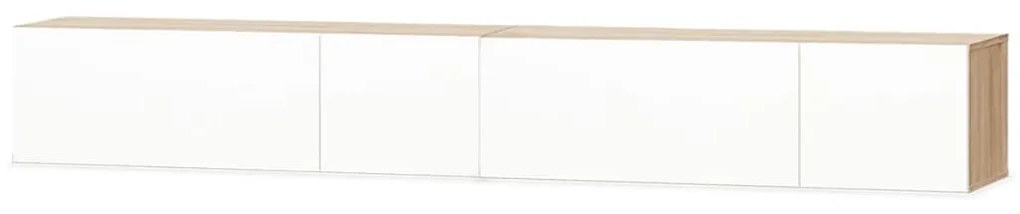 Mobili tv 2 pz legno multistrato 120x40x34 bianco lucido rovere