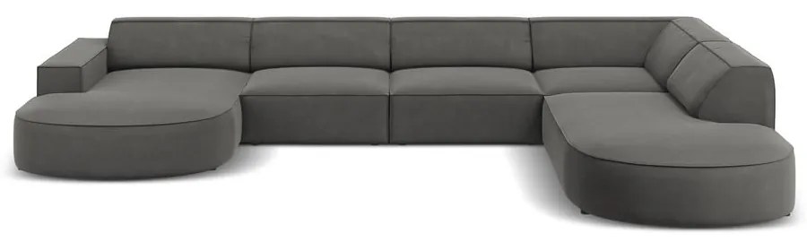 Divano angolare in velluto grigio (angolo destro) Jodie - Micadoni Home