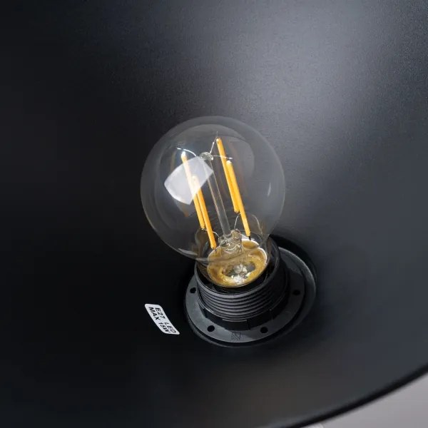 Sollux SL.1320 - Lampadario a sospensione con filo JAGA 1xE27/15W/230V diametro 30 cm nero