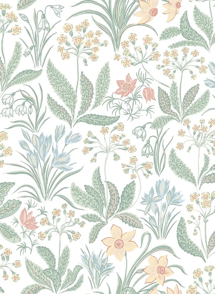 Sandberg Carta da parati Huset i Solen - Spring Green