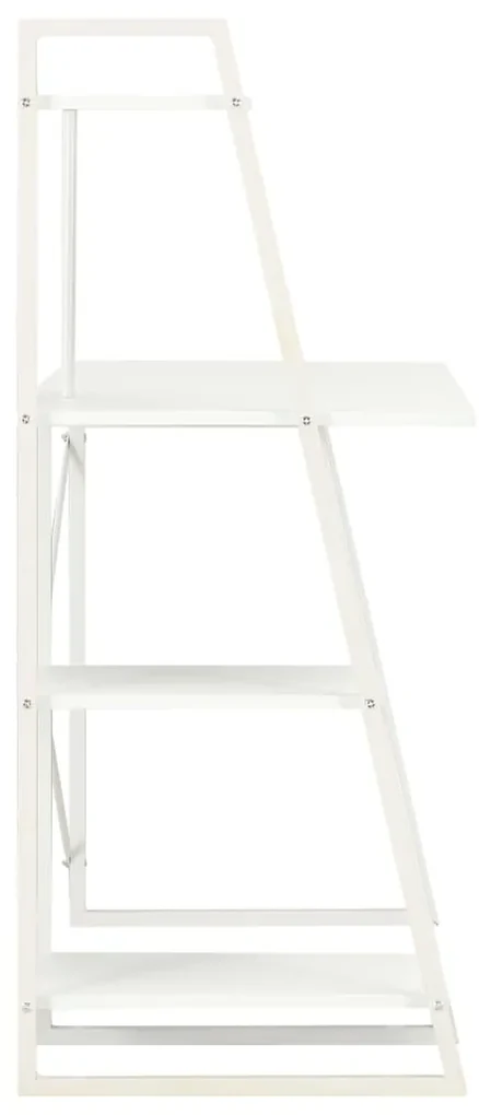 Scrivania con mensole bianca 102x50x117 cm