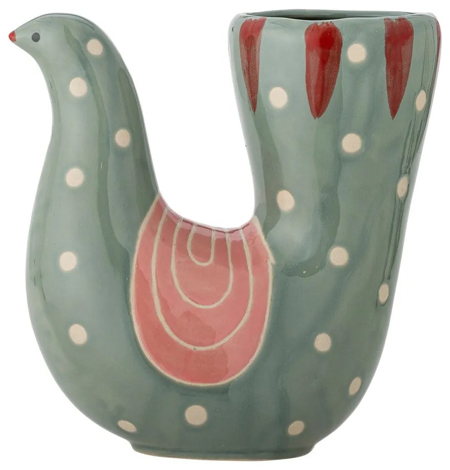 Vaso in gres verde dipinto a mano (altezza 19 cm) Trudy - Bloomingville