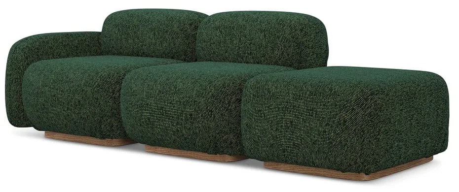 Chaise lounge componibile verde scuro (con penisola a sinistra) Ailani – Makamii