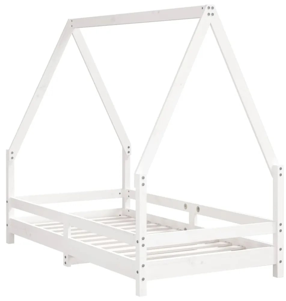 Giroletto per bambini bianco 80x160cm in legno massello di pino