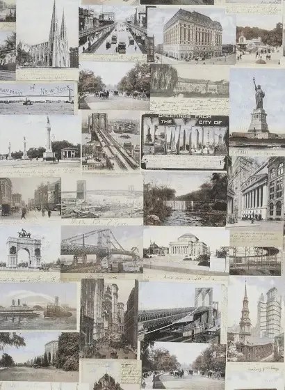Tapete New York Postcard von Ralph Lauren - Multi